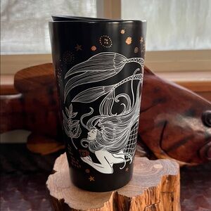 NWT Starbucks Tumbler Ceramic Black Mug Mermaid 🧜‍♀️with Lid & Instructions 2019